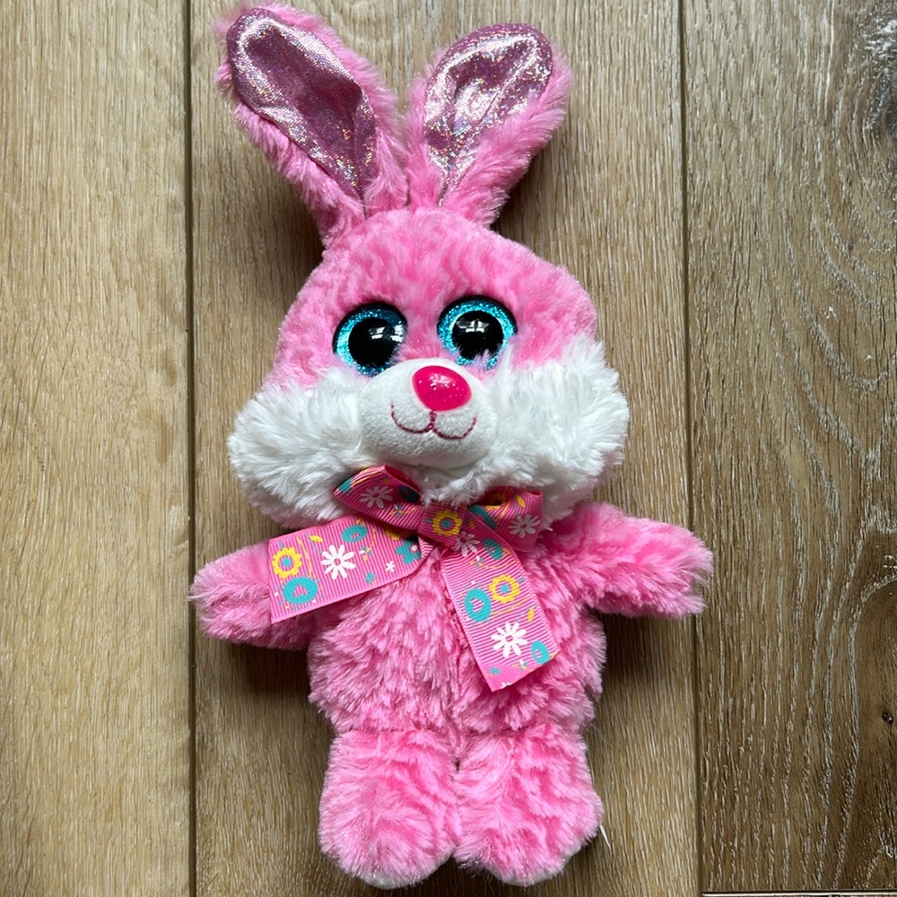 Hug Fun Bunny Rabbit Pink Easter Spring Plush Big Blue Eyes Stuffed Anim…